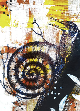 Original art for sale at UGallery.com | The Snail by Evgenia Smirnova | $1,100 | mixed media artwork | 19.6' h x 12' w | photo 4