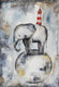 Original art for sale at UGallery.com | Elephant on the Moon by Evgenia Smirnova | $600 | watercolor painting | 23' h x 15' w | thumbnail 1