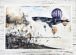 Original art for sale at UGallery.com | Over the Beach by Evgenia Smirnova | $600 | watercolor painting | 15' h x 23' w | thumbnail 3