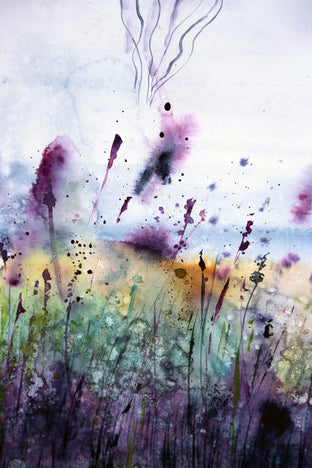 Original art for sale at UGallery.com | Purple Jellyfishes by Evgenia Smirnova | $600 | watercolor painting | 23' h x 15' w | photo 4