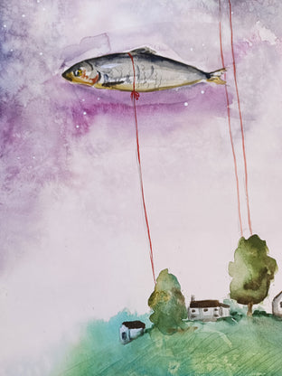 Original art for sale at UGallery.com | The Silence of the Night by Evgenia Smirnova | $600 | watercolor painting | 23' h x 15' w | photo 4