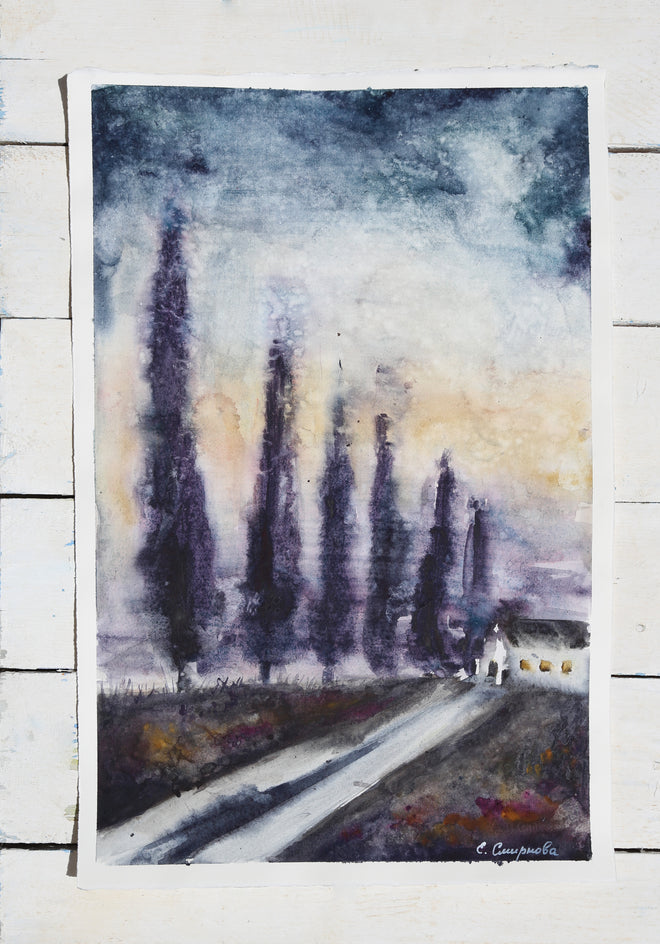 Tuscany Landscape by Evgenia Smirnova |  Context View of Artwork 