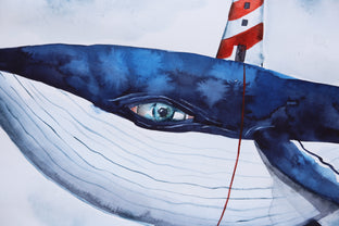 Whale & The Lighthouse by Evgenia Smirnova |   Closeup View of Artwork 