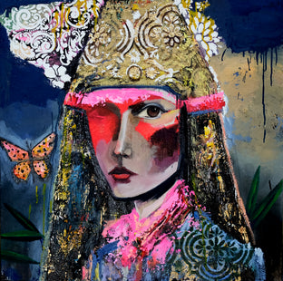 Original art for sale at UGallery.com | Exposed Eye and Butterfly by Scott Dykema | $3,100 | mixed media artwork | 36' h x 36' w | photo 4
