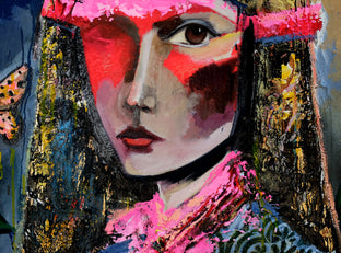 Original art for sale at UGallery.com | Exposed Eye and Butterfly by Scott Dykema | $3,100 | mixed media artwork | 36' h x 36' w | photo 1