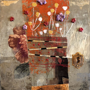 Original art for sale at UGallery.com | Fall Flowers by Darlene McElroy | $375 | mixed media artwork | 8' h x 8' w | photo 1