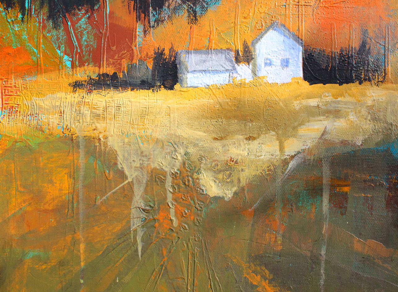 Farmhouse by Nancy Merkle |  Closeup View of Artwork 