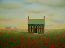 Original art for sale at UGallery.com | Old Farmhouse at Sunrise by Sharon France | $390 | acrylic painting | 9' h x 12' w | thumbnail 1