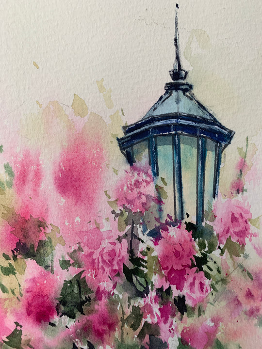 Cheerful Lantern by Fatemeh Kian watercolor painting UGallery