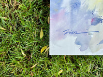 Original art for sale at UGallery.com | Happy Sunflowers by Fatemeh Kian | $800 | watercolor painting | 15' h x 21.5' w | thumbnail 2