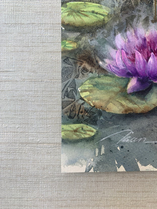 Original art for sale at UGallery.com | Swamp Blossoms by Fatemeh Kian | $475 | watercolor painting | 14' h x 10.5' w | photo 2