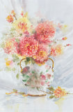 Original art for sale at UGallery.com | The Chrysanthemum Vase by Fatemeh Kian | $800 | watercolor painting | 21.5' h x 14.5' w | thumbnail 1