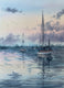 Original art for sale at UGallery.com | The Settled Boats by Fatemeh Kian | $525 | watercolor painting | 14.5' h x 10.5' w | thumbnail 1
