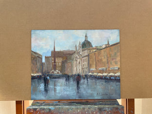 Original art for sale at UGallery.com | After the Rain (Piazza Navona) by Faye Vander Veer | $1,575 | oil painting | 11' h x 14' w | photo 3