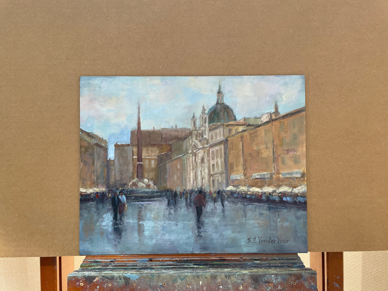 After the Rain (Piazza Navona) by Faye Vander Veer |  Context View of Artwork 