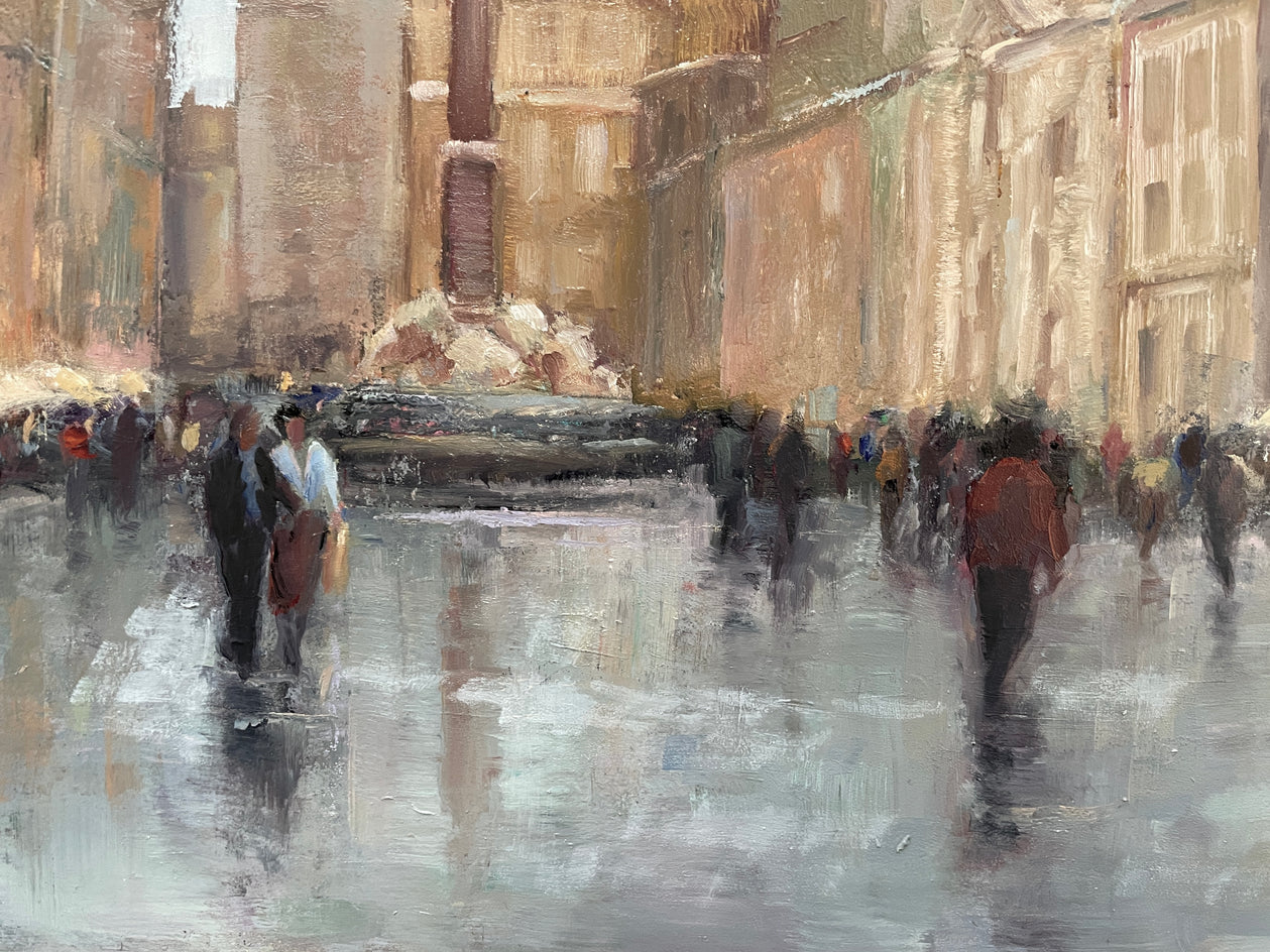 After the Rain (Piazza Navona) by Faye Vander Veer |  Closeup View of Artwork 