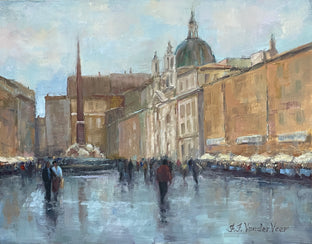 Original art for sale at UGallery.com | After the Rain (Piazza Navona) by Faye Vander Veer | $1,575 | oil painting | 11' h x 14' w | photo 1