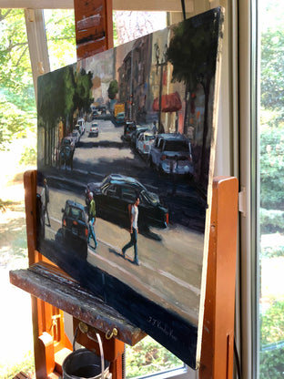 Original art for sale at UGallery.com | Crosswalk by Faye Vander Veer | $1,900 | oil painting | 16' h x 20' w | photo 2