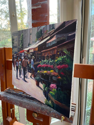 Saturday in Paris by Faye Vander Veer |  Side View of Artwork 