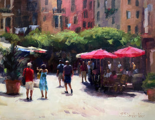 Original art for sale at UGallery.com | Summer in Vernazza by Faye Vander Veer | $1,575 | oil painting | 11' h x 14' w | photo 1