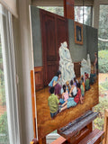 Original art for sale at UGallery.com | The Kiss by Faye Vander Veer | $3,250 | oil painting | 24' h x 24' w | thumbnail 2