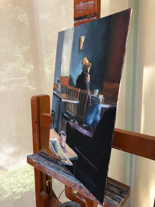 The Phone Call by Faye Vander Veer |  Side View of Artwork 