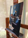 Original art for sale at UGallery.com | The Phone Call by Faye Vander Veer | $1,275 | oil painting | 16' h x 12' w | thumbnail 2