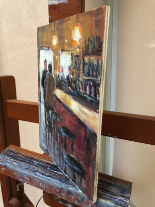 What Did She Say by Faye Vander Veer |  Side View of Artwork 