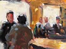 Original art for sale at UGallery.com | What Did She Say by Faye Vander Veer | $875 | oil painting | 12' h x 9' w | thumbnail 4