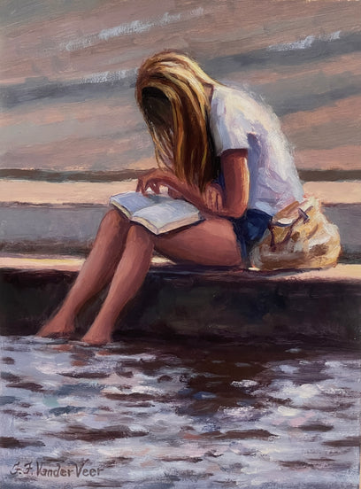 Young Girl Reading by Faye Vander Veer | Artwork Main Image