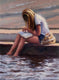 Original art for sale at UGallery.com | Young Girl Reading by Faye Vander Veer | $950 | oil painting | 12' h x 9' w | thumbnail 1