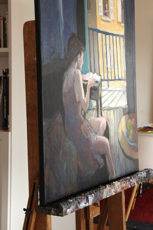Original art for sale at UGallery.com | Window on Courtyard by Bertrand Girard | $2,500 | acrylic painting | 32' h x 24' w | photo 2