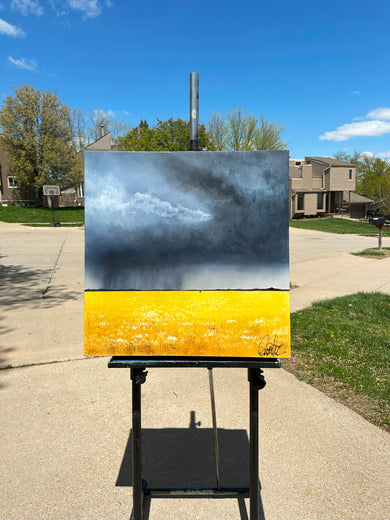 Rain Over Flowers by Fernando Garcia |   Closeup View of Artwork 