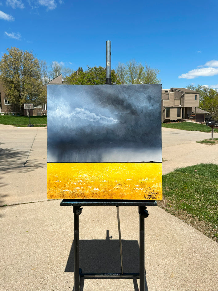 Rain Over Flowers by Fernando Garcia |  Closeup View of Artwork 