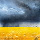 Original art for sale at UGallery.com | Rain Over Flowers by Fernando Garcia | $1,000 | acrylic painting | 27' h x 27' w | thumbnail 1