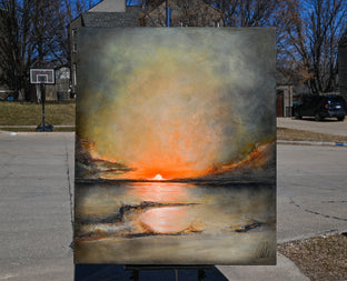 Original art for sale at UGallery.com | Magic Sun by Fernando Garcia | $7,200 | mixed media artwork | 59' h x 50' w | photo 3