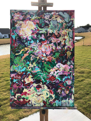 Original art for sale at UGallery.com | Fantasy Garden 11 by Sheila Grabarsky | $1,900 | acrylic painting | 36' h x 24' w | photo 3