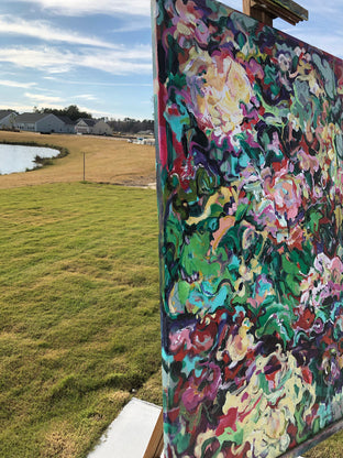 Original art for sale at UGallery.com | Fantasy Garden 11 by Sheila Grabarsky | $1,900 | acrylic painting | 36' h x 24' w | photo 2