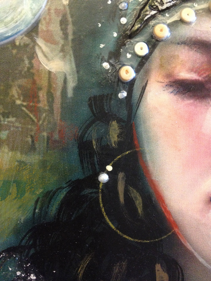 What Do the Fish Say by Darlene McElroy |  Closeup View of Artwork 