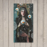 Original art for sale at UGallery.com | What Do the Fish Say by Darlene McElroy | $1,100 | mixed media artwork | 24' h x 12' w | thumbnail 2