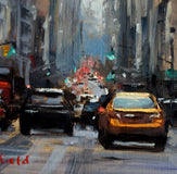 Original art for sale at UGallery.com | Five O'Clock in Manhattan by Jonelle Summerfield | $550 | oil painting | 12' h x 12' w | thumbnail 4