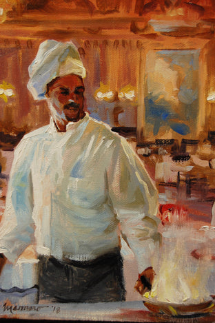 Flambé Sous Chef by Onelio Marrero |   Closeup View of Artwork 
