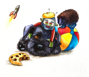 Original art for sale at UGallery.com | Cookie by Diane Flick | $175 | mixed media artwork | 5' h x 5.87' w | photo 1