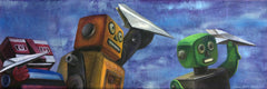 Original art for sale at UGallery.com | Roger That by Diane Flick | $1,300 | mixed media artwork | 8' h x 24' w | thumbnail 1