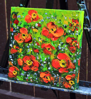 Never Ending Poppies by Lisa Elley |  Side View of Artwork 
