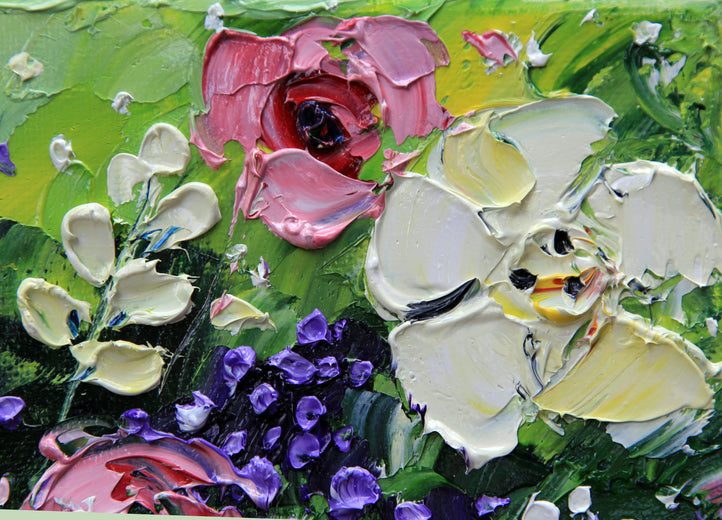 A Day in the Garden by Lisa Elley |   Closeup View of Artwork 