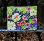 Original art for sale at UGallery.com | A Day in the Garden by Lisa Elley | $250 | oil painting | 8' h x 10' w | thumbnail 3