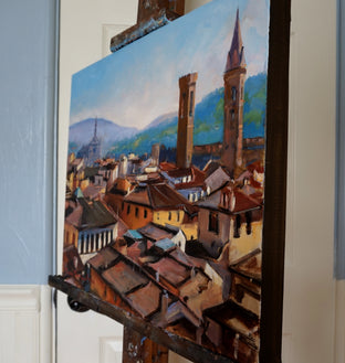 Florentine Rooftops by Jonelle Summerfield |  Side View of Artwork 