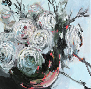Original art for sale at UGallery.com | Flower Bowl by Mary Pratt | $325 | oil painting | 12' h x 12' w | photo 3