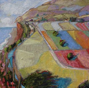 Original art for sale at UGallery.com | Flower Fields at the Coast by James Hartman | $920 | oil painting | 30' h x 30' w | photo 1